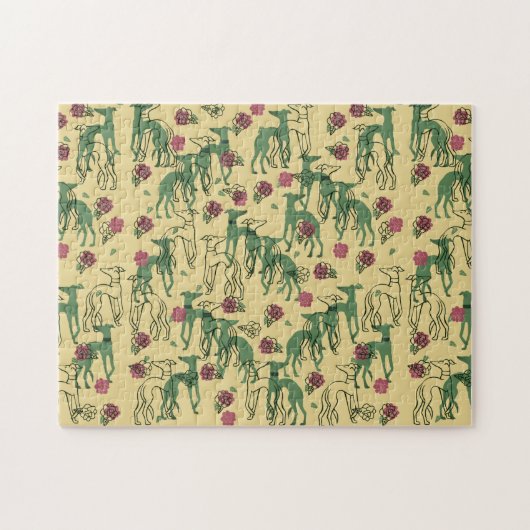 Grijshonden en Rozen Legpuzzel (Horizontaal)