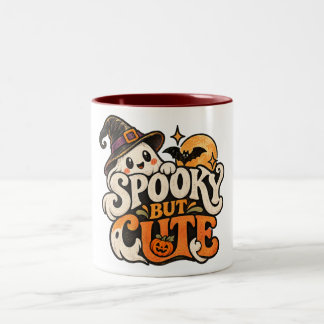 Grijsig Maar Schattig Geest Heks Gezellig Hallowee Tweekleurige Koffiemok