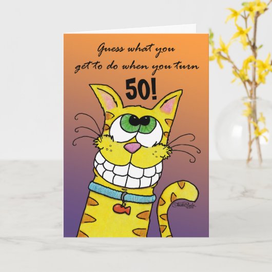 Grijskat Kaart (Gele Bloem)