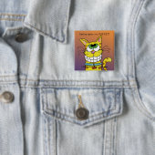 Grijskat Vierkante Button 5,1 Cm (In situ)