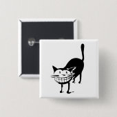 Grijskat Vierkante Button 5,1 Cm (Voorkant /achterkant)