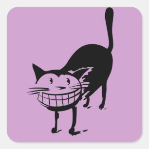 Grijskat Vierkante Sticker