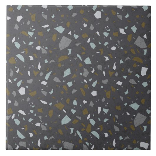 Grijskleurig, donkerterrazzo, naadloos patroon tegeltje (Voorkant)