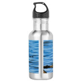 Grijskleurige heronwaterfles waterfles  (Achterkant)