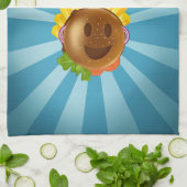 Grijskleurige patroontorchon theedoek (Gevouwen)