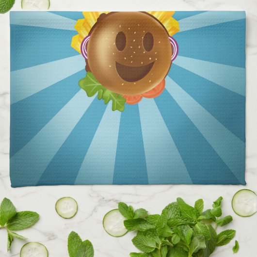 Grijskleurige patroontorchon theedoek (Gevouwen)