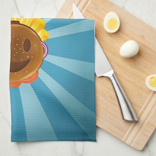 Grijskleurige patroontorchon theedoek (Quarter Fold)