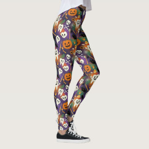 Grijslachende Pompoentand Patroon Leggings