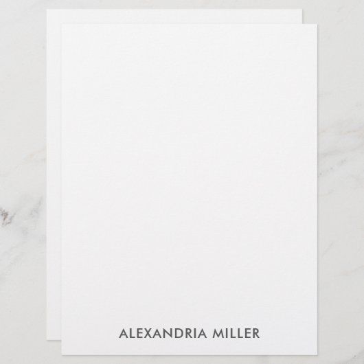 Grijsminimalistisch monogram speciaal ontworpen briefhoofd (Voorkant / Achterkant)