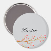 Grijsrode hartenboom magneet (Voorkant / Achterkant)