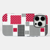 Grijsrode stip patchwork op witte achtergrond Case-Mate iPhone case (Achterkant (horizontaal))