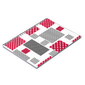 Grijsrode stip patchwork op witte achtergrond notitieboek (Linkerzijde)