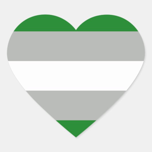 Grijsromantische Pride-vlag Hart Sticker (Voorkant)