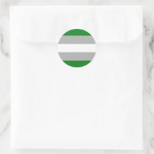 Grijsromantische Pride-vlag Ronde Sticker (Tas)