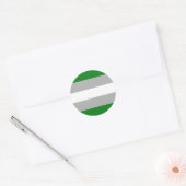 Grijsromantische Pride-vlag Ronde Sticker (Envelop)