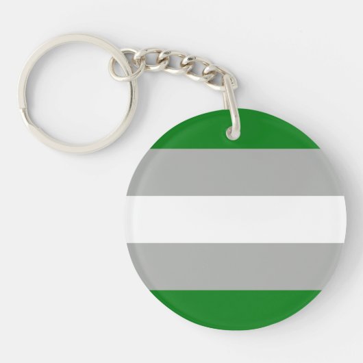 Grijsromantische Pride-vlag Sleutelhanger (Voorkant)
