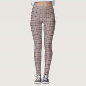 Grijsroze ruit klassiek patroon leggings (Voorkant)