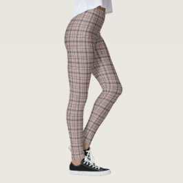 Grijsroze ruit klassiek patroon leggings
