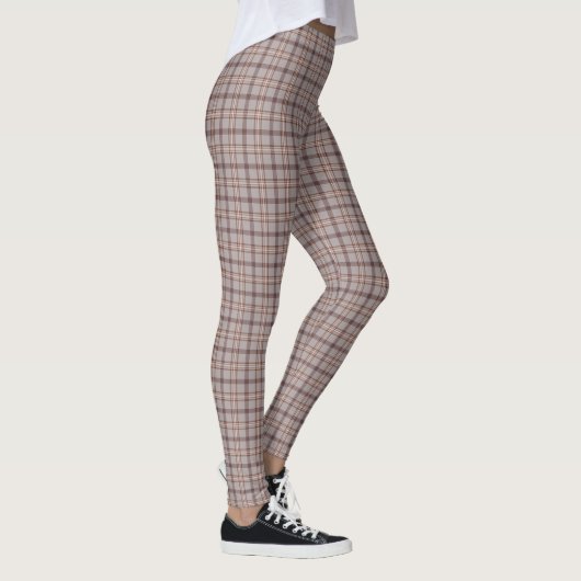 Grijsroze ruit klassiek patroon leggings (Rechts)