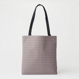 Grijsroze ruitklassiek patroon tote bag