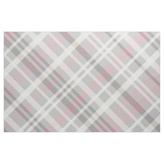 grijsroze witte diagonale plaid stof (Fat Quarter)