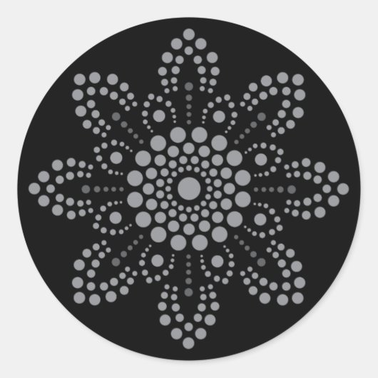 Grijsschaal ronde Mandala Sjabloon Sticker (Voorkant)