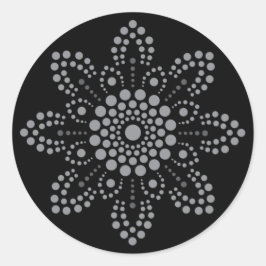 Grijsschaal ronde Mandala Sjabloon Sticker