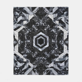 Grijsschaalkristal: geometrische zeshoek H-116 Fleece Deken