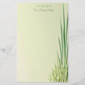 Grijsschaduw over groene grasgrens briefpapier (Voorkant)