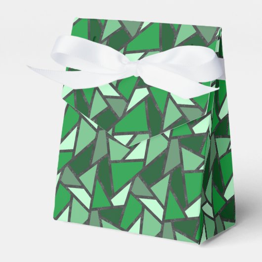 Grijsschaduw van groen gekleurd glas bedankdoosjes (Voorkant Zijde)