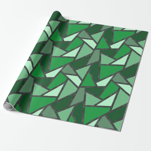 Grijsschaduw van groen gekleurd glas cadeaupapier (Uitgerold)