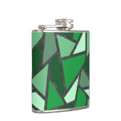 Grijsschaduw van groen gekleurd glas heupfles (Rechts)