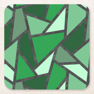 Grijsschaduw van groen gekleurd glas kartonnen onderzetters
