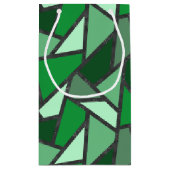 Grijsschaduw van groen gekleurd glas klein cadeauzakje (Achterkant)