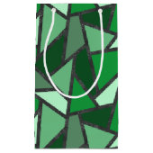 Grijsschaduw van groen gekleurd glas klein cadeauzakje (Voorkant)