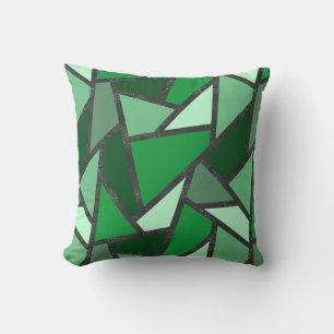 Grijsschaduw van groen gekleurd glas kussen