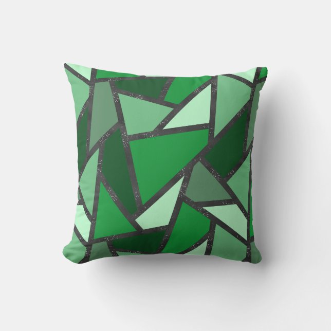Grijsschaduw van groen gekleurd glas kussen (Voorkant)