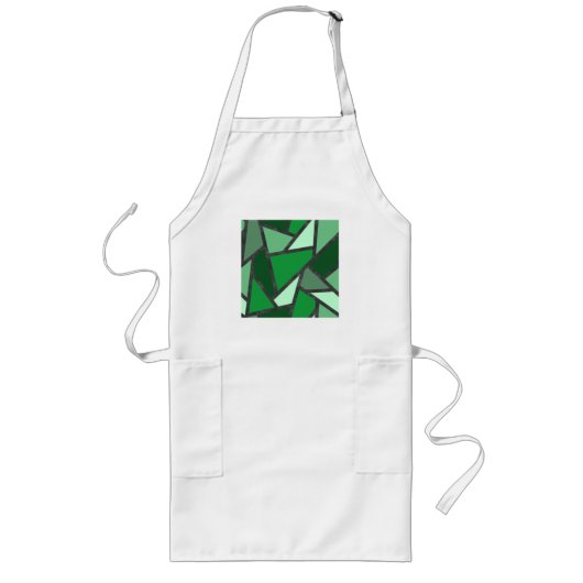Grijsschaduw van groen gekleurd glas lang schort (Voorkant)