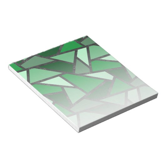 Grijsschaduw van groen gekleurd glas notitieblok (Schuin)