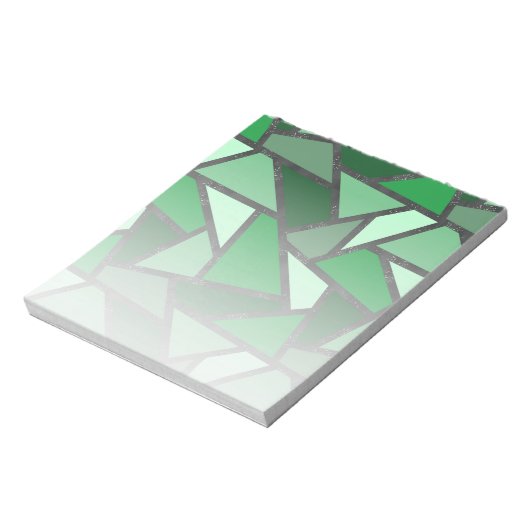 Grijsschaduw van groen gekleurd glas notitieblok (Linkerzijde)