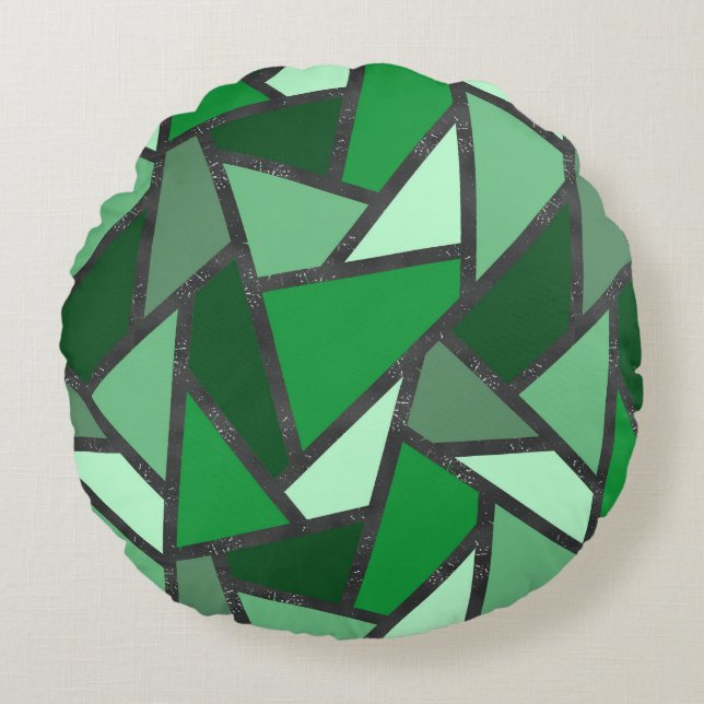 Grijsschaduw van groen gekleurd glas rond kussen (Voorkant)