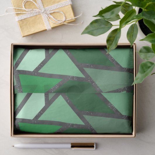 Grijsschaduw van groen gekleurd glas tissuepapier (Geschenk)