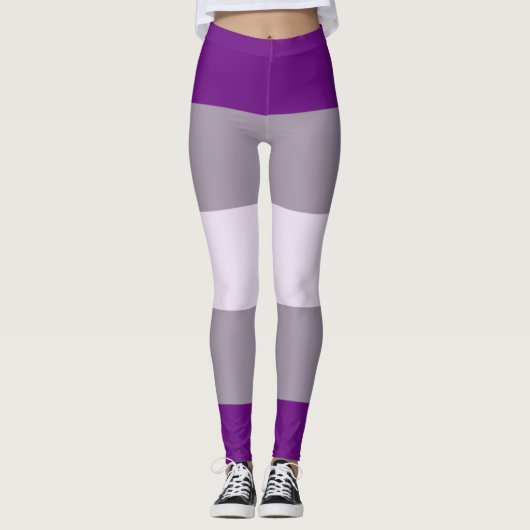 Grijsseksuele Pride-vlag Leggings (Voorkant)