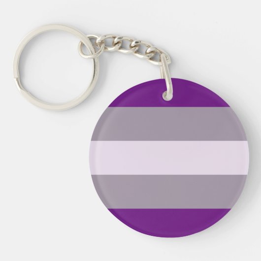 Grijsseksuele Pride-vlag Sleutelhanger (Voorkant)