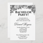 GrijsTinten van Rozen en Glitter Verjaardagsfeest Kaart (Voorkant / Achterkant)