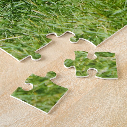 Grijsvarken op graspuzzel legpuzzel (Zijkant)