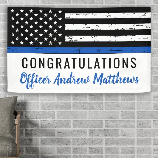 Grijsveeg van de Thin Blue Line Police Academy Spandoek