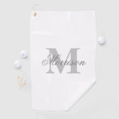 Grijswaarde Geschreven Monogram Golfhanddoek (Insitu)