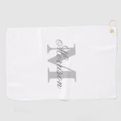 Grijswaarde Geschreven Monogram Golfhanddoek (Horizontaal)