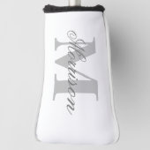Grijswaarde Geschreven Monogram Golfheadcover (Draai 90)
